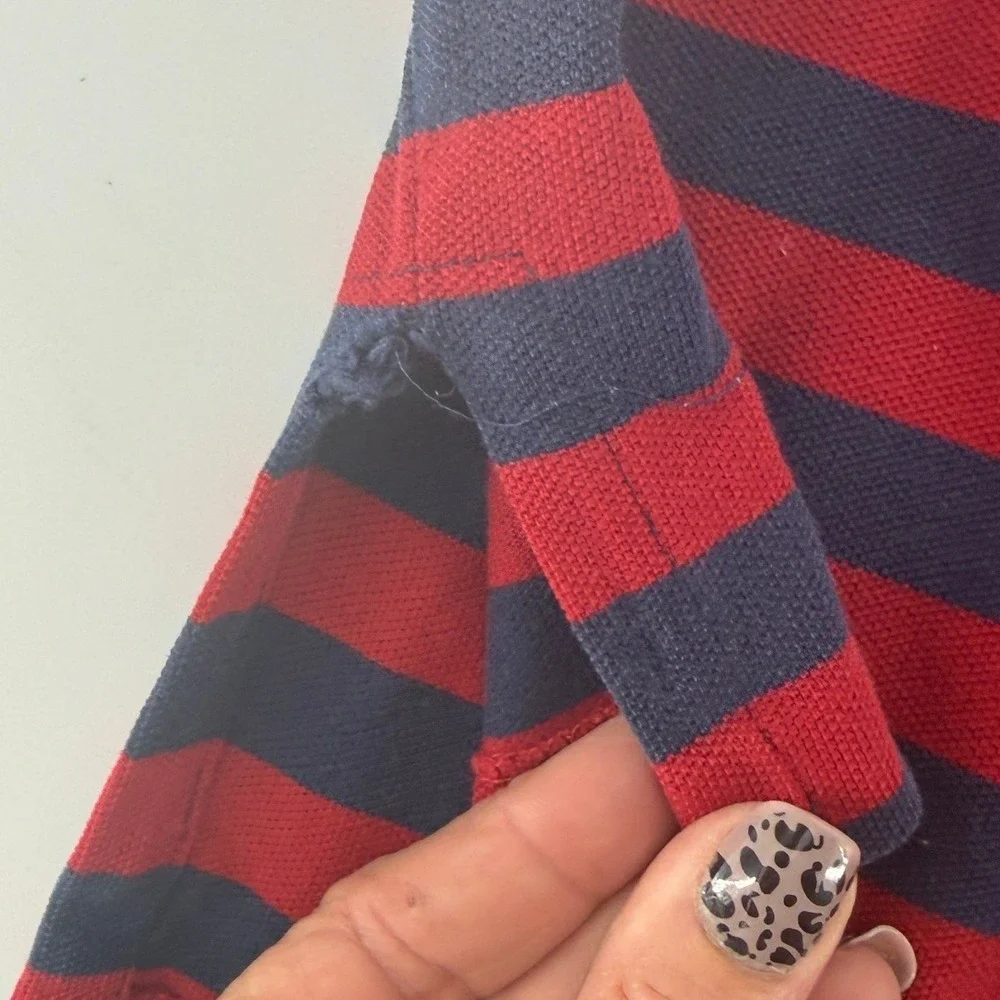 Polo Ralph Lauren Vintage XL Striped Polo Shirt Red Navy Blue Yellow Pony Logo